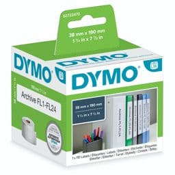 Foto: Dymo Ordner-Etiketten schmal 38 x 190 mm weiß 110 St.   99018