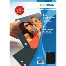 Foto: Herma fotophan  9x13 hoch 10 Blatt schwarz            7783