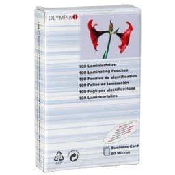 Foto: 1x100 Olympia Laminierfolien Visitenkarten 80 micron     9169