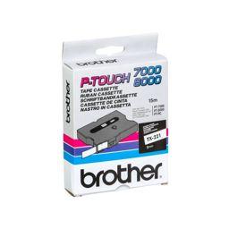 Foto: Brother Schriftbandkassette TX-221 weiß/schwarz 9 mm