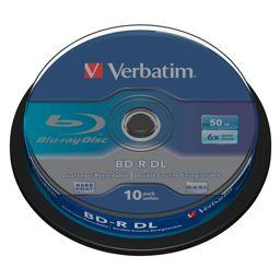 Foto: 1x10 Verbatim BD-R Blu-Ray 50GB 6x Speed, white blue Cakebox