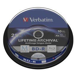 Foto: 1x10 Verbatim M-Disc BD-R BluRay 25GB 4x Speed Cakebox printable