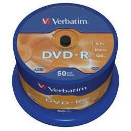 Foto: 1x50 Verbatim DVD-R 4,7GB 16x Speed, matt silver